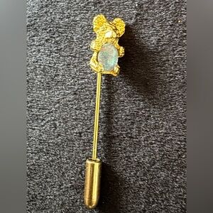 Vintage 1970’s Australian Opal Belly Stick Pin. About 1 3/4”. Gold-toned
